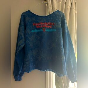 Medium Blue tie-dye, Cut crew-neck
